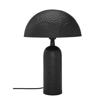 Czarna lampa stołowa grzybek Carter z abażurem